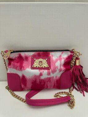 Juicy Couture Pink Tie-Dye Crossbody with Gold Hardware